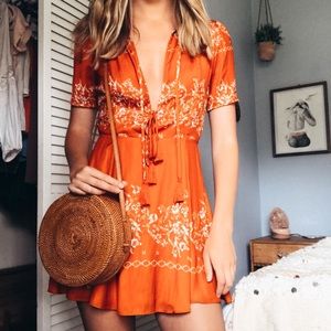 TALLULAH DRESS IN RED FLORAL STRIPE